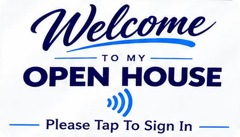 The NFC Welcome to my open house card